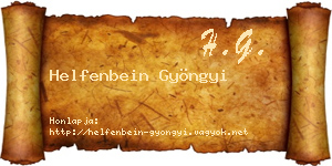 Helfenbein Gyöngyi névjegykártya